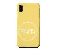 Jaune - Mama Couronne de cœur Minimaliste Circulaire Amour Coque pour iPhone XS Max