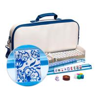 Jaune Mountain Imports American Mahjong Set Chinoise avec botier en cuirtte souple - Racks avec pousseurs Scoant Coins Dice and Wind Indicator