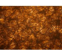 Jaune moutarde | 100% coton indonésien Bali Batik Tissu imprimé papillons et cravate teints Matière Gradient Dip Dye Crafts Couture Art pour patchwork Melody, 1 Fat Quarter (55cm x 50cm)