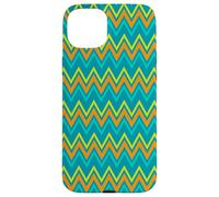 Jaune, Orange, Bleu, Lignes Zigzag, Dinosaures, Dinosaures géométriques Coque pour iPhone 15 Plus