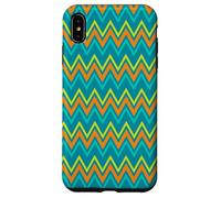 Jaune, Orange, Bleu, Lignes Zigzag, Dinosaures, Dinosaures géométriques Coque pour iPhone XS Max