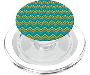 Jaune, Orange, Bleu, Lignes Zigzag, Dinosaures, Dinosaures géométriques PopSockets PopGrip pour MagSafe