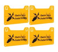 Jaune Panneau D’avertissement 4 Pièces en PVC | Lettrage Clair et Visible, Angles Arrondis, Bords Lisses, Trous Prépercés, Résiste aux Intempéries, pour Murs Portails