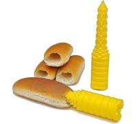 (Jaune) Perceuse à pain pour hot-dog, remplisseuse de hot-dog pour grillades et barbecue, gadgets pour hot-dogs, fournitures de pâtisserie, taille idéale pour les saucisses