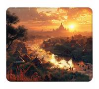 Jaune Petit Tapis de Souris 200x180mm avec Base en Caoutchouc Antidérapant et Imperméable, Gaming Tapis de Souris pour Femmes, Hommes, Ordinateurs Portables sans Fil, Cadeau Homme, Paysage T-6186