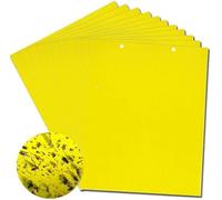 Jaune Sticky Fly pièges, Sticky Fly Anti-Gouttes Dual-Side pour Insectes Contre Les moisissures Les moustiques, Les chenilles, Les pucerons, Leafminers, (15,2 x 20,3 cm, Twist Ties Inclus) 20-Pack