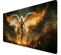 Jaune Tapis de Souris Ange Tapis de Souris XXL 800 x 400mm Mouse Pad avec Bords Cousus et Base en Caoutchouc Antidérapante Mouse Pad XXL pour Gaming, Ordinateur Portable, Accessoires Bureau p4017
