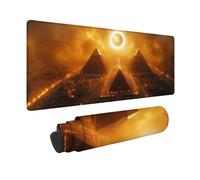 Jaune Tapis de Souris XXL 100 x 50 cm, Tapis Souris Egypte sous Main Bureau avec 3MM Bords Cousus, Imperméable Mouse Pad Base en Caoutchouc Antidérapant Surface pour Gamer, PC, Cadeau -hjw2601TT