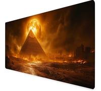 Jaune Tapis de Souris XXL 100 x 50 cm, Tapis Souris Pyramide sous Main Bureau avec 3MM Bords Cousus, Imperméable Mouse Pad Base en Caoutchouc Antidérapant Surface pour Gamer, PC, Cadeau -yym2509K0