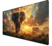 Jaune Tapis de Souris XXL 1500 x 800mm, Tapis Souris éLéPhant sous Main Bureau avec 3MM Bords Cousus, Imperméable Mouse Pad Base en Caoutchouc Antidérapant Surface pour Gamer, PC, Cadeau -yym2509WE