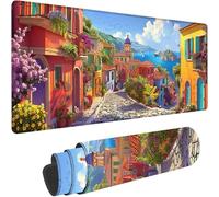 Jaune Tapis de Souris XXL 1500x800x3 mm Grand Tapis Souris Petite Ville Mouse Pad Accessoire Bureau, Lavable, Base en Caoutchouc Antidérapant, Imperméable Mousepad pour Bureau Decor, Cadeau w-2696