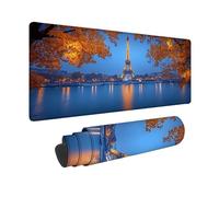 Jaune Tapis de Souris XXL 600 x 300 mm, Tapis Souris Tour Eiffel Sous Main Bureau avec 3MM Bords Cousus, Imperméable Mouse Pad Base en Caoutchouc Antidérapant Surface pour Gamer, PC, Cadeau -hjw2601HT