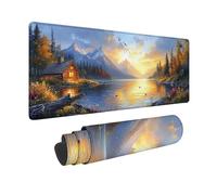 Jaune Tapis de Souris XXL 80 x 40 cm, Tapis Souris ForêT sous Main Bureau avec 3MM Bords Cousus, Imperméable Mouse Pad Base en Caoutchouc Antidérapant Surface pour Gamer, PC, Cadeau -hjw2601MA