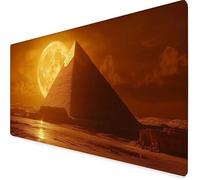 Jaune Tapis de Souris XXL 80x30cm, Tapis Souris Pyramide sous Main Bureau avec 3MM Bords Cousus, Imperméable Mouse Pad Base en Caoutchouc Antidérapant Surface pour Gamer, PC, Cadeau -yym2509K2