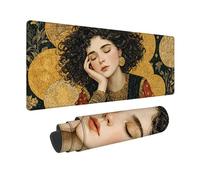 Jaune Tapis de Souris XXL 90 x 40 cm, Tapis de Souris Femme sous Main Bureau avec Bords Cousus, Imperméable Mouse Pad Base en Caoutchouc Antidérapant Surface pour Gamer, PC, Cadeau Femme -zjn2509MT