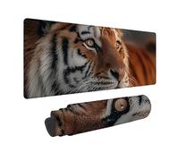 Jaune Tapis de Souris XXL 900 x 400 mm, Tapis de Souris Tigre sous Main Bureau avec Bords Cousus, Imperméable Mouse Pad Base en Caoutchouc Antidérapant Surface pour Gamer, PC, Cadeau Femme -zjn2509S5