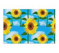 Jaune Tournesols Ciel Bleu Vif Adultes Puzzle 500 Pièces Jouet Jeu Illustration Nature Puzzle Jeu Cadeaux Tech 50,5 x 37,9 cm