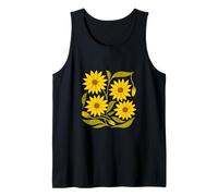 Jaune Tournesols Vintage Fleur Lover Illustration Floral Débardeur