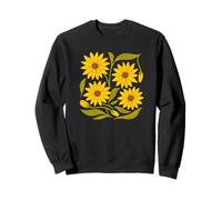 Jaune Tournesols Vintage Fleur Lover Illustration Floral Sweatshirt