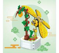 (jaune, vert) Blocs de construction de fleurs d'insectes Bouquet créatif d'insectes succulents Ornement