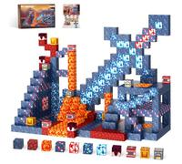 JauniQ Constructions Magnétiques Blocs 100 Pièces, STEM Montessori Jouets Magnétiques Sensoriels Cadeaux pour Garçons Filles de 3, 4, 5, 6, 7, 8 Ans, Jeux créatifs pour Enfants