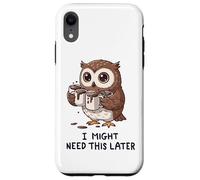 J'aurai Peut-être Besoin d'un café Plus Tard - Funny Owl Caffeine Fix Coque pour iPhone XR