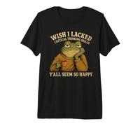 J'aurais aimé ne Pas Avoir de capacités de pensée Critique Funny Frog T-Shirt Haut de Gamme