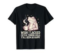 J'aurais aimé ne Pas Avoir de capacités de pensée Critique, Vous semblez Tous si Heureux T-Shirt Graphique avec Valeur, Homme, Noir, M