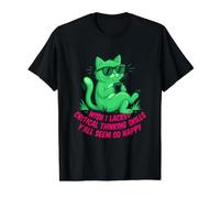 J'aurais aimé ne Pas Avoir de capacités de pensée Critique, Vous semblez Tous si Heureux T-Shirt Graphique avec Valeur, Homme, Noir, M