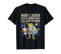 J'aurais aimé ne Pas Avoir de capacités de pensée Critique, Vous semblez Tous si Heureux T-Shirt Graphique avec Valeur, Homme, Noir, L