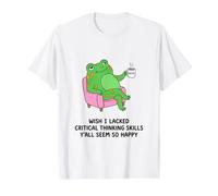 J'aurais aimé ne Pas Avoir de capacités de pensée Critique, Vous semblez Tous si Heureux T-Shirt Graphique avec Valeur, Homme, Blanc, XL