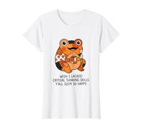 J'aurais aimé ne Pas Avoir de capacités de pensée Critique, Vous semblez Tous si Heureux T-Shirt Graphique avec Valeur, Femme, Blanc, M