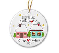 J'Aurais Aimé Que Tu Vives Plus Près Pendentif De Noël Céramique Décoration De Noël A Suspendre Créatif Ornement Suspendu pour Fête Festival Jardin