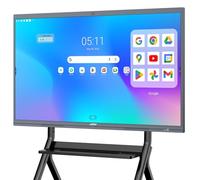 JAV Tableau Blanc Interactif 86 Pouces Tableau Blanc Numérique Écran Tactile 4K UHD Android 14 Certification Google EDLA Smart Board 8+128 GB Intégré 48MP AI Caméra pour Bureau, Classe