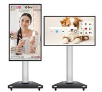JAV Tableau Blanc Numérique 49 Pouces Tableau Blanc Interactif Android 14 Écran Tactile Smart Board Pivotable 8+128GB Électronique Whiteboard pour Diffusion en Direct ureau