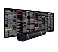 Java Commands Tapis de souris 12 en 1 Grande feuille de triche étendue Tapis de souris unique avec Java et Python intégrés avec feuille de triche, tapis de souris et de clavier facile à nettoyer (JAVA