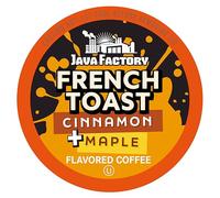 Java Factory Lot de 80 dosettes de café aromatisé à la cannelle et à l'érable pour cafetières Keurig K Cup, pain perdu français