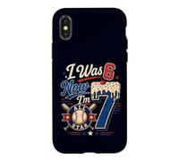 J'avais 6 Ans, Maintenant J'Ai 7 Ans, 7e Anniversaire, Ice Cream Drip Baseball pour garçons Coque pour iPhone X/XS