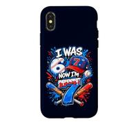 J'avais 6 Ans, Maintenant J'Ai 7 Ans, 7e Anniversaire, Ice Cream Drip Baseball pour garçons Coque pour iPhone X/XS