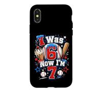 J'avais 6 Ans, Maintenant J'Ai 7 Ans, 7e Anniversaire, Ice Cream Drip Baseball pour garçons Coque pour iPhone X/XS