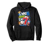 J'avais 6 Ans, Maintenant J'Ai 7 Ans, 7e Anniversaire, Ice Cream Drip Baseball pour garçons Sweat à Capuche