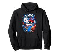 J'avais 6 Ans, Maintenant J'Ai 7 Ans, 7e Anniversaire, Ice Cream Drip Baseball pour garçons Sweat à Capuche
