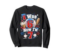 J'avais 6 Ans, Maintenant J'Ai 7 Ans, 7e Anniversaire, Ice Cream Drip Baseball pour garçons Sweatshirt