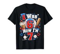 J'avais 6 Ans, Maintenant J'Ai 7 Ans, 7e Anniversaire, Ice Cream Drip Baseball pour garçons T-Shirt