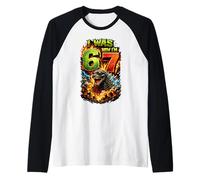 J'avais 6 Ans Maintenant J'Ai 7 Ans Anniversaire 67 Meme Japanese Monster Kids Manche Raglan