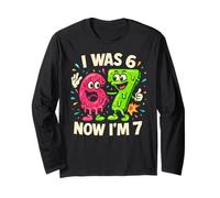 J'avais 6 Ans Maintenant J'Ai 7 Ans - Funny 7th Birthday Six Seven Meme Manche Longue