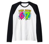 J'avais 6 Ans Maintenant J'Ai 7 Ans - Funny 7th Birthday Six Seven Meme Manche Raglan