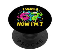 J'avais 6 Ans Maintenant J'Ai 7 Ans - Funny 7th Birthday Six Seven Meme PopSockets PopGrip Adhésif
