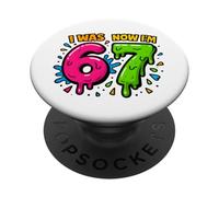 J'avais 6 Ans Maintenant J'Ai 7 Ans - Funny 7th Birthday Six Seven Meme PopSockets PopGrip Adhésif