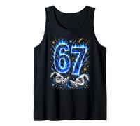 J'avais 6 Ans Maintenant J'Ai 7 Ans Six Seven Blue Flames 7e Anniversaire Débardeur